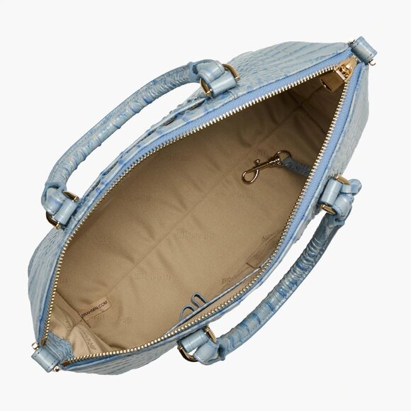 ✅ Brahmin DUXBURY Heavenly Blue Melbourne Leather Satchel ✨NWT, COA, DUST BAG - Picture 6 of 17